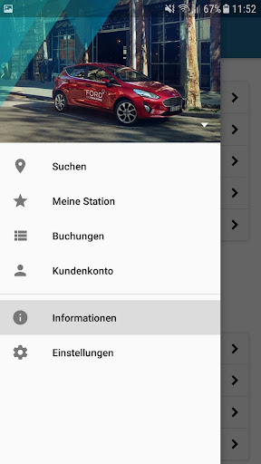 Android application Ford Carsharing screenshort