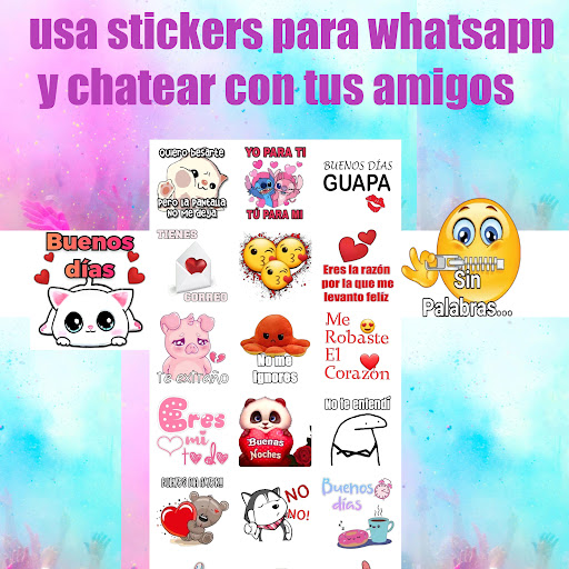 Android application pegatinas de buenos dias screenshort
