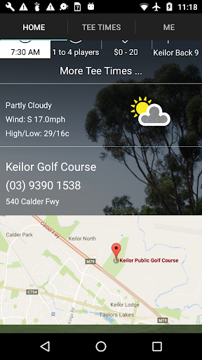 Keilor Golf Tee Times Screen 2