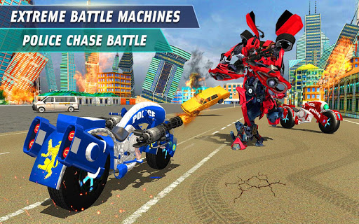Télécharger Gratuit Flying Robot Police Chase- City Fighter War Robots APK MOD (Astuce) screenshots 1
