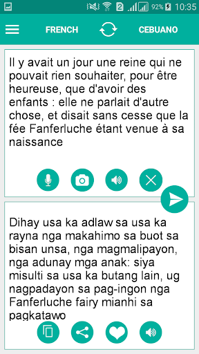 Android application Cebuano French Translator screenshort