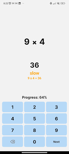 Memorize multiplication table Screen 2