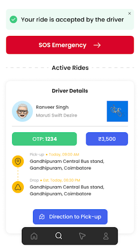 Android application Ride+ screenshort