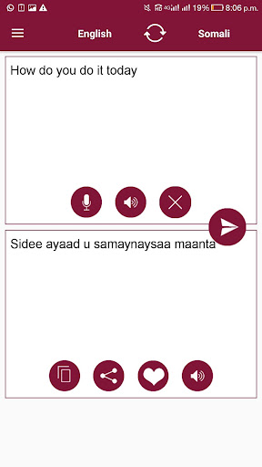 Somali - English Translator Screen 3