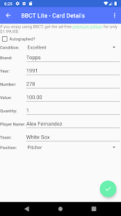 Baseball Card Tracker Premium Screenshot