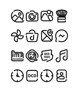 Captura de pantalla del paquete de iconos LineBula Black