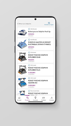 Android application Piscinewebstore screenshort