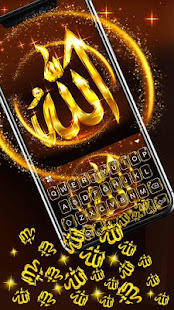 Gold Allah 3D Gravity Keyboard Theme 6.0.1228_10 APK screenshots 2