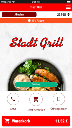 Android application Stadt Grill screenshort