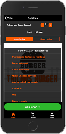 Trilhos Burger Screen 2