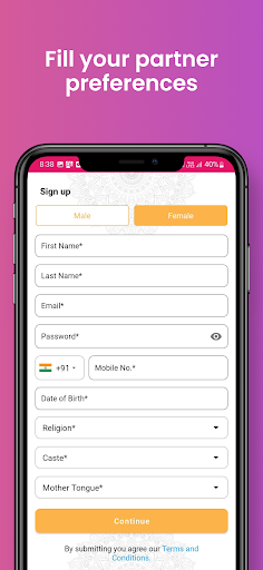 Sandhan Matrimony Marriage App Screen 3