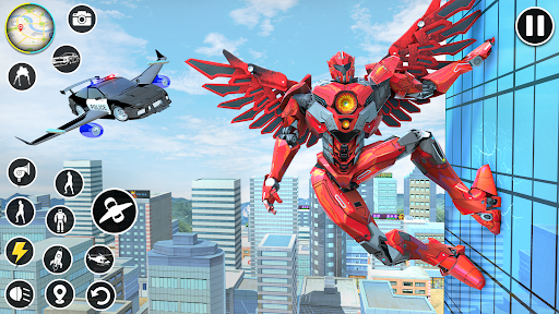Android application Police Flying Car Robot Game screenshort