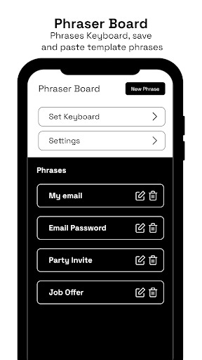 Android application Phraser Board: Paste Keyboard screenshort