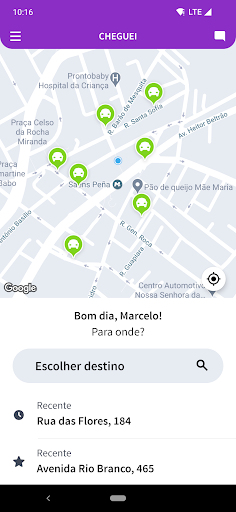 Android application Cheguei Mobilidade screenshort