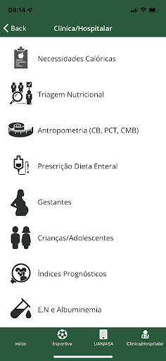 Cálculos Nutricionais Screen 3