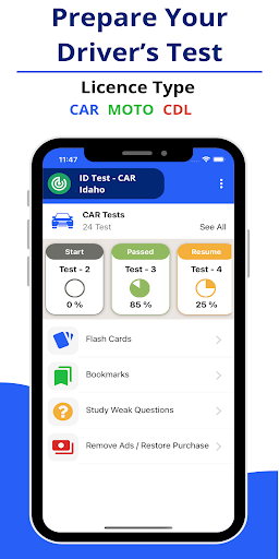 Android application ID DMV Permit Test Study Guide screenshort