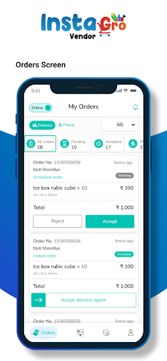 Android application InstaGro Vendor screenshort