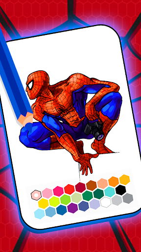 Spider super coloring hero man