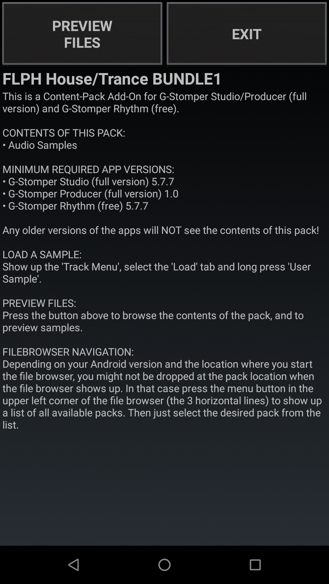 Android application G-Stomper House/Trance BUNDLE1 screenshort