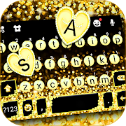 Gold Sparkle Pearls Keyboard Theme