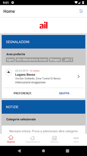 Android application AIL Segnalazioni screenshort