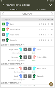 Screenshot 12 Resultados para Liga Europa android