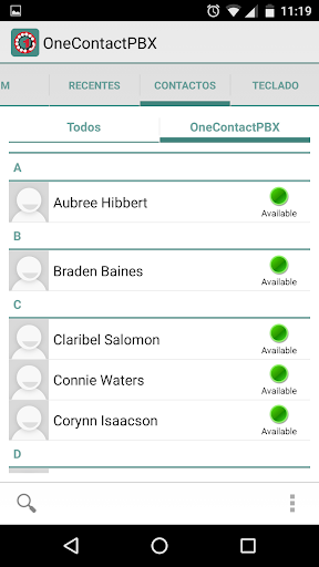 OneContactPBX Screen 2