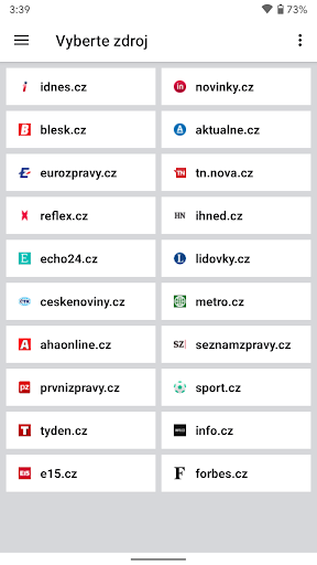 Android application České Zprávy screenshort