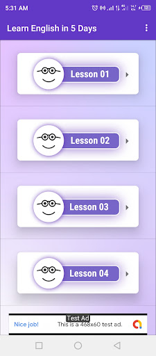Android application Learn English in 5 Days screenshort