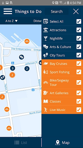 Screenshot of Fisherman's Wharf Trip Planner