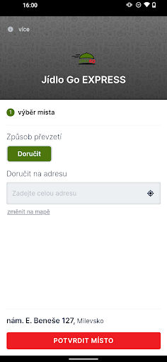 Android application Jídlo Go Express screenshort