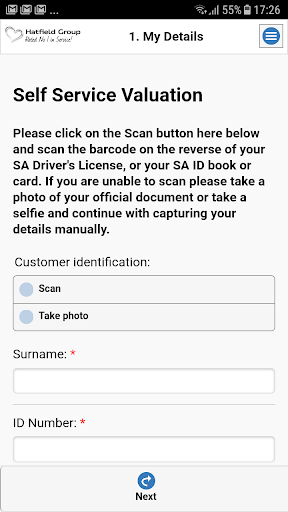 Android application Hatfield DIY Valuation screenshort
