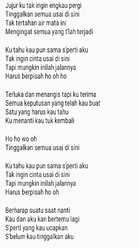 Android application Lirik : Tak Ingin Usai screenshort
