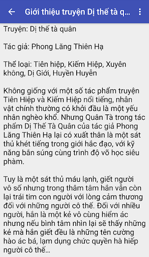 Android application Di the ta quan - Tien hiep screenshort