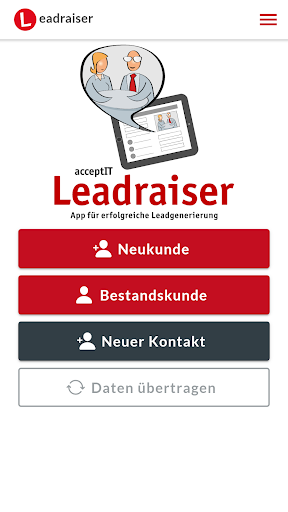 Android application acceptIT Leadraiser screenshort