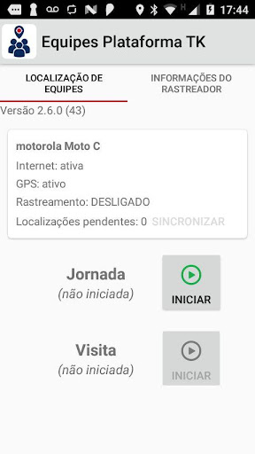 Android application Equipes Plataforma TK screenshort
