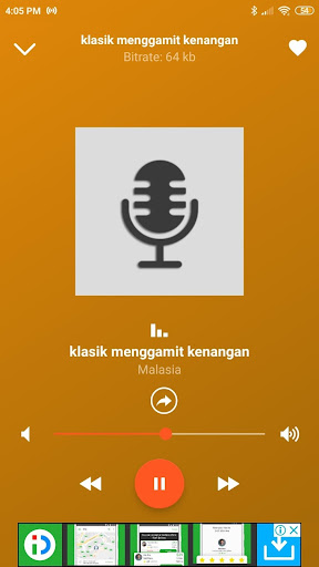Android application radio klasik menggamit kenanga screenshort