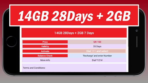 Qatars (Hala) Data Plan Screen 3
