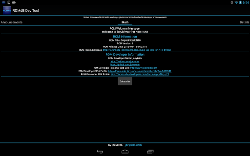 Android application ROMDashboard Developer Tool screenshort