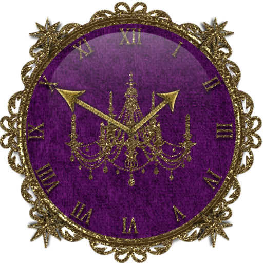 Purple Gold Chandelier Clock W 1.1 Icon