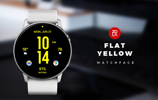 Android application Flat Yellow Watch Face screenshort