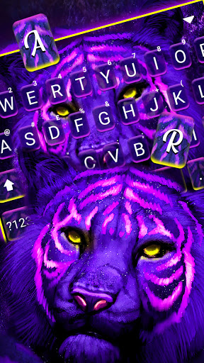Neon Purple Tiger Keyboard Bac Screen 2