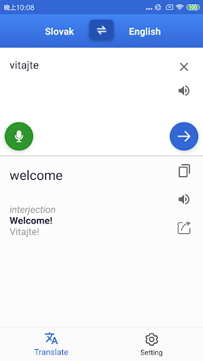 Slovak English Translate Screen 2