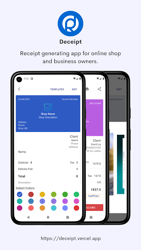 Android application Deceipt - Receipt Maker screenshort
