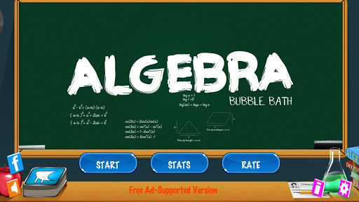 Android application Learn Algebra Bubble Bath Game screenshort