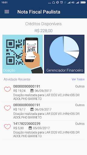 Android application Nota Fiscal Paulista screenshort
