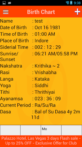 Kundali-BirthChart Screen 3
