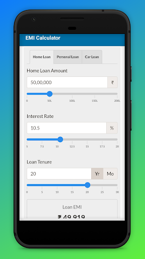 Simple EMI Calculator Screen 2