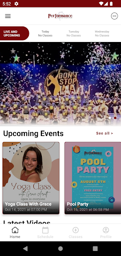 Android application Performance Dance Centre screenshort