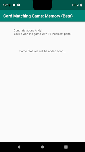 Card Matching Game: Memory (Be Screen 3